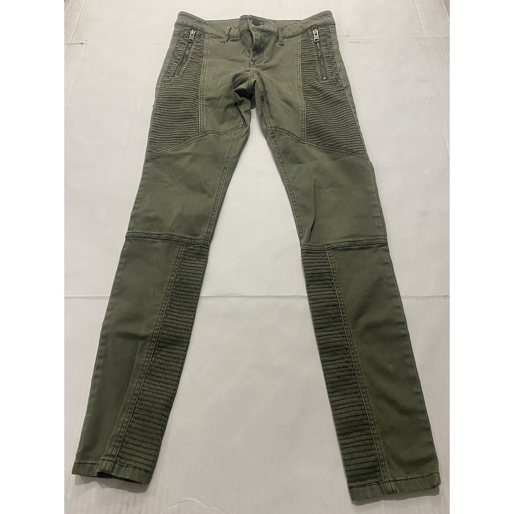 Express Legging Stella Low Rise Green Zip Pockets Jeans. Size 4